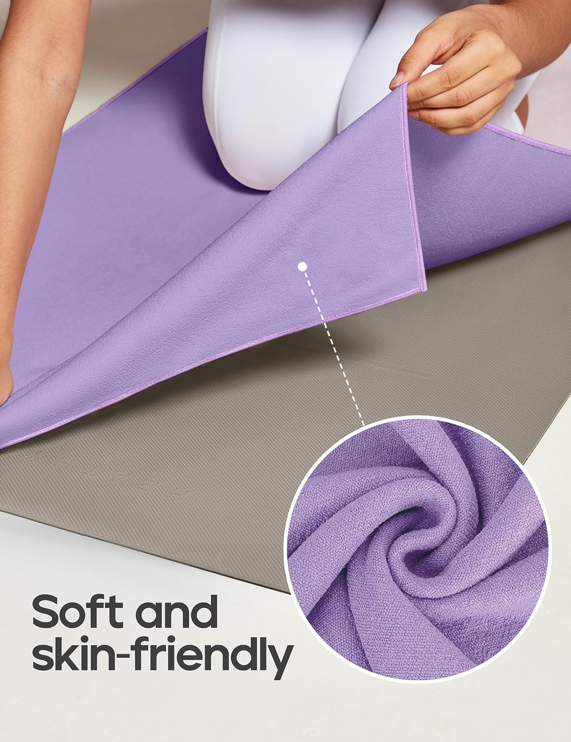 Yoga Mat Towel Non Slip for Hot Yoga Towel with Silicone Grip & Free Spray Bottle, 72"X26" Extra Large Microfiber Yoga Towel for Bikram, Pilates, Fitness