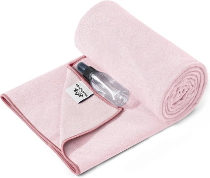 Yoga Mat Towel Non Slip for Hot Yoga Towel with Silicone Grip & Free Spray Bottle, 72"X26" Extra Large Microfiber Yoga Towel for Bikram, Pilates, Fitness