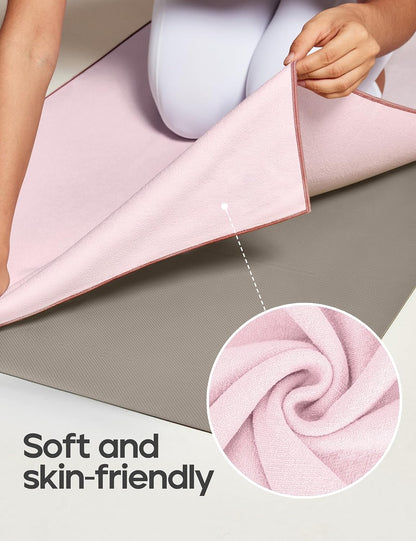 Yoga Mat Towel Non Slip for Hot Yoga Towel with Silicone Grip & Free Spray Bottle, 72"X26" Extra Large Microfiber Yoga Towel for Bikram, Pilates, Fitness