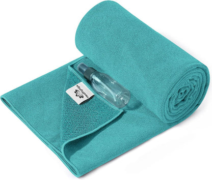 Yoga Mat Towel Non Slip for Hot Yoga Towel with Silicone Grip & Free Spray Bottle, 72"X26" Extra Large Microfiber Yoga Towel for Bikram, Pilates, Fitness
