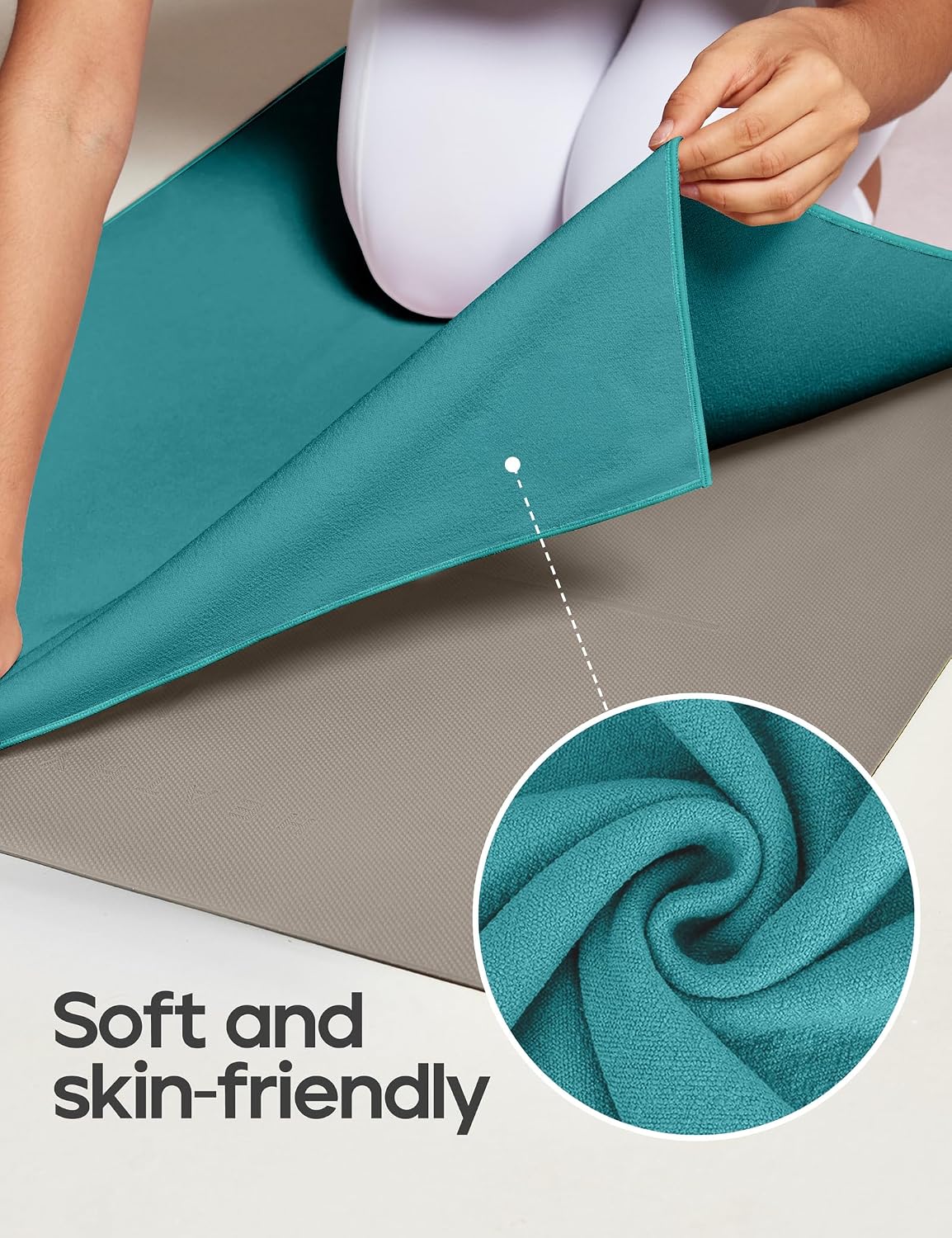 Yoga Mat Towel Non Slip for Hot Yoga Towel with Silicone Grip & Free Spray Bottle, 72"X26" Extra Large Microfiber Yoga Towel for Bikram, Pilates, Fitness
