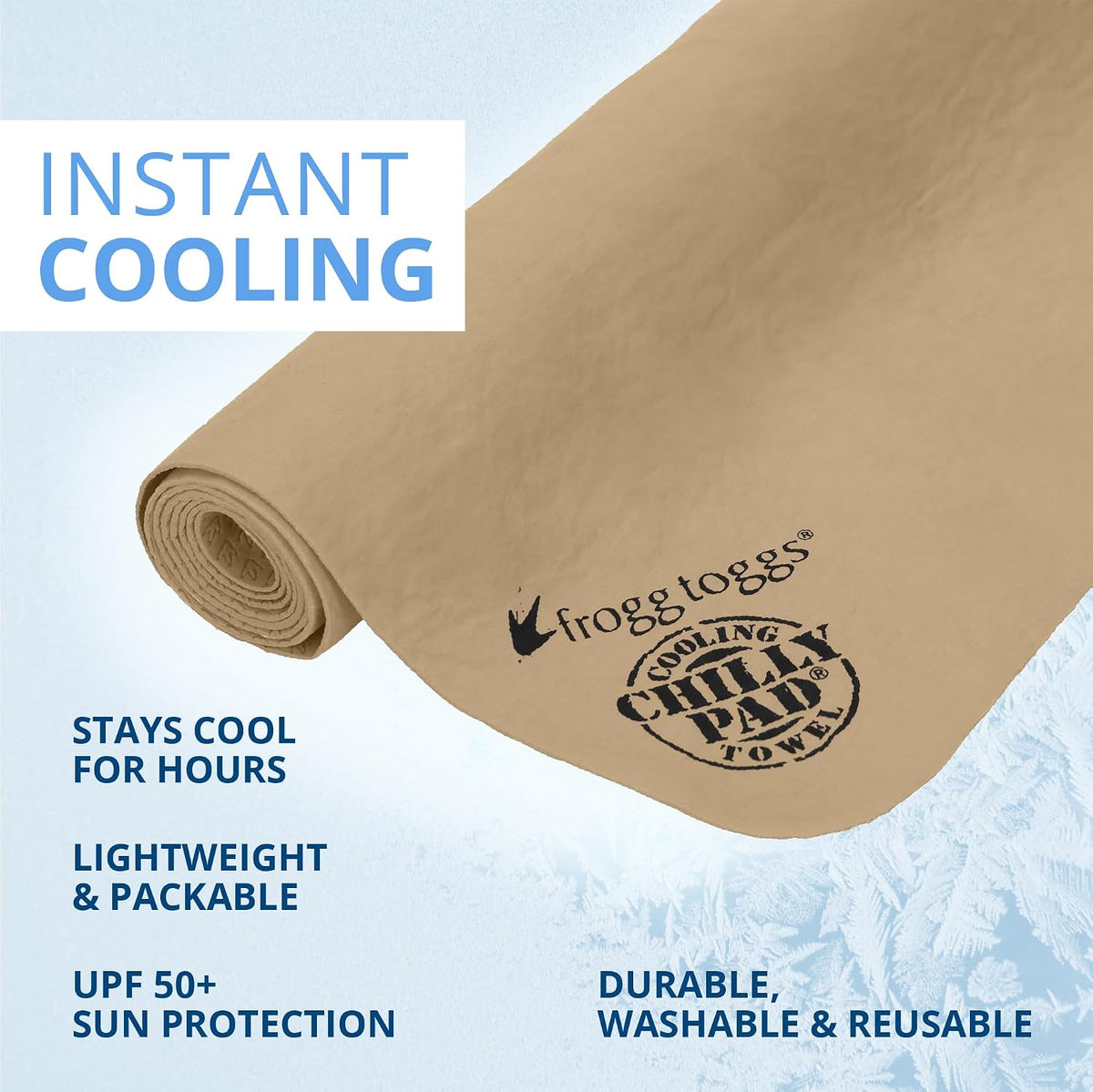 FROGG TOGGS Chilly Pad Cooling Towels for Face and Neck, 33"x13"