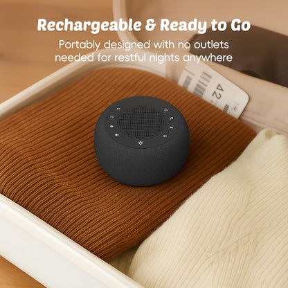 Alarm Clock with Sound Machine for Bedrooms – 2-in-1 White Noise Machine for Sleep, Gentle Wake-Up with Soft Alarm Sounds, Ambient Night Light, Plug-in, Sleep Better, Wake Gently