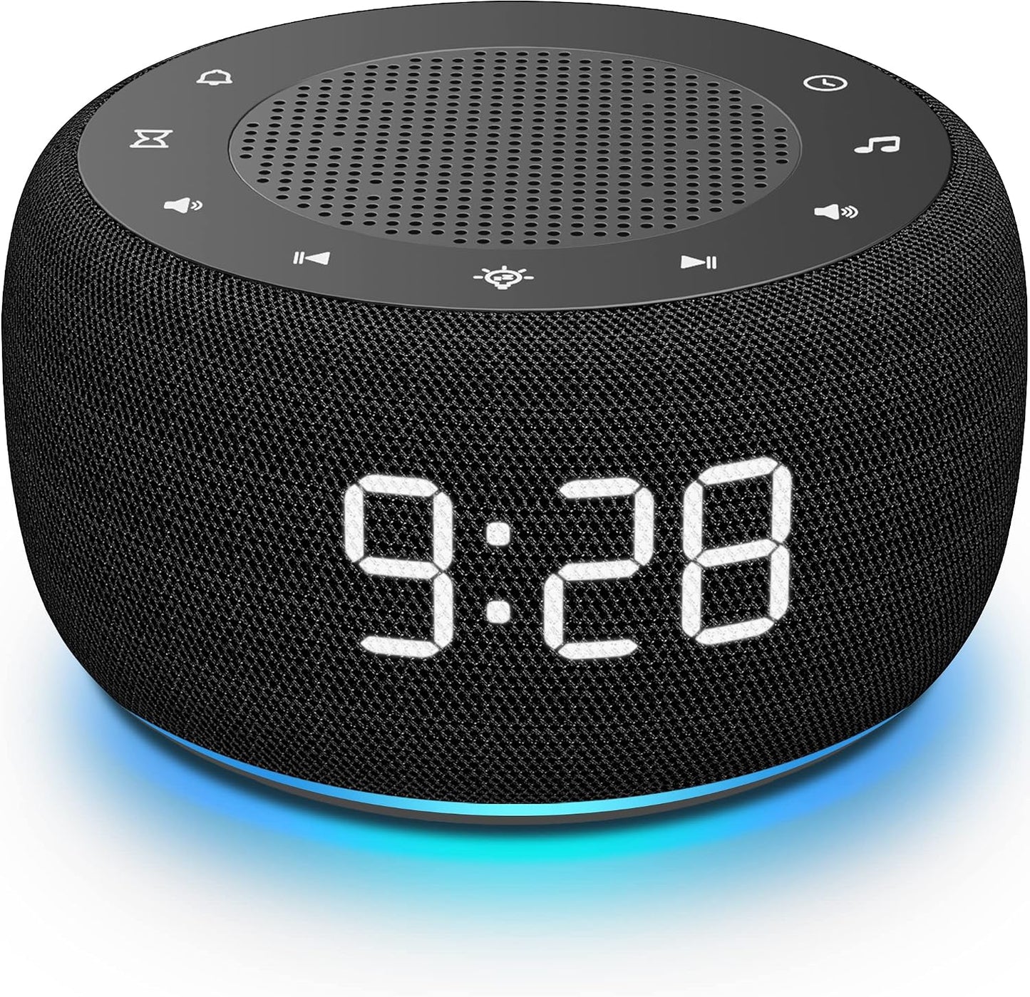 Alarm Clock with Sound Machine for Bedrooms – 2-in-1 White Noise Machine for Sleep, Gentle Wake-Up with Soft Alarm Sounds, Ambient Night Light, Plug-in, Sleep Better, Wake Gently