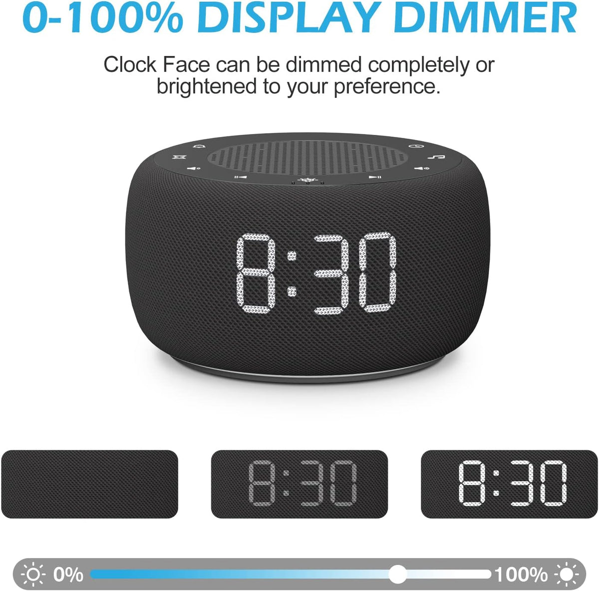 Alarm Clock with Sound Machine for Bedrooms – 2-in-1 White Noise Machine for Sleep, Gentle Wake-Up with Soft Alarm Sounds, Ambient Night Light, Plug-in, Sleep Better, Wake Gently