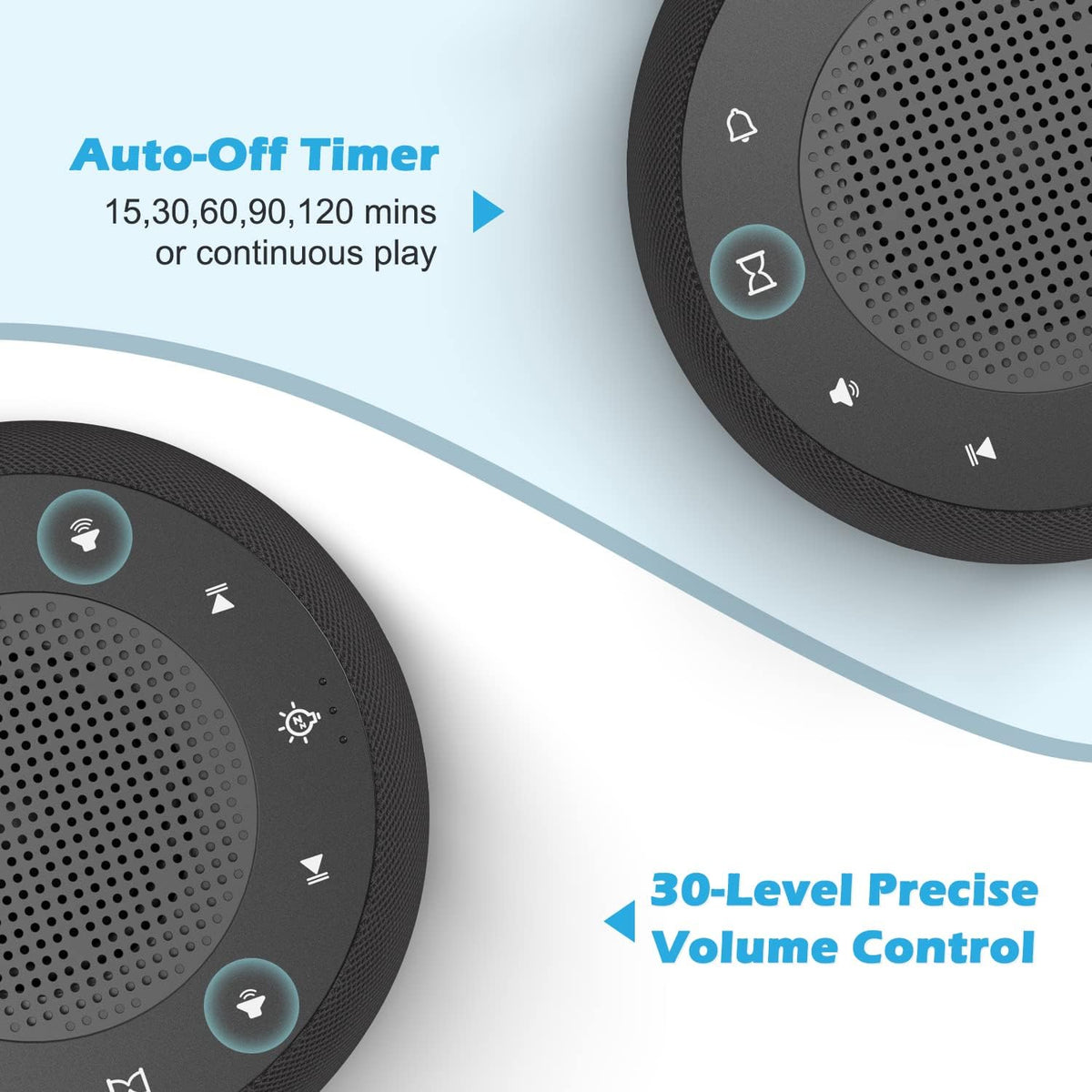 Alarm Clock with Sound Machine for Bedrooms – 2-in-1 White Noise Machine for Sleep, Gentle Wake-Up with Soft Alarm Sounds, Ambient Night Light, Plug-in, Sleep Better, Wake Gently