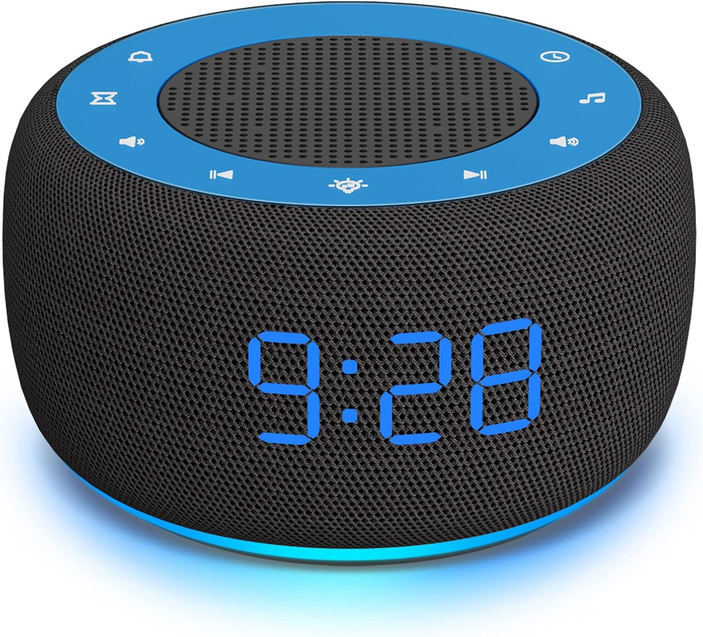 Alarm Clock with Sound Machine for Bedrooms – 2-in-1 White Noise Machine for Sleep, Gentle Wake-Up with Soft Alarm Sounds, Ambient Night Light, Plug-in, Sleep Better, Wake Gently