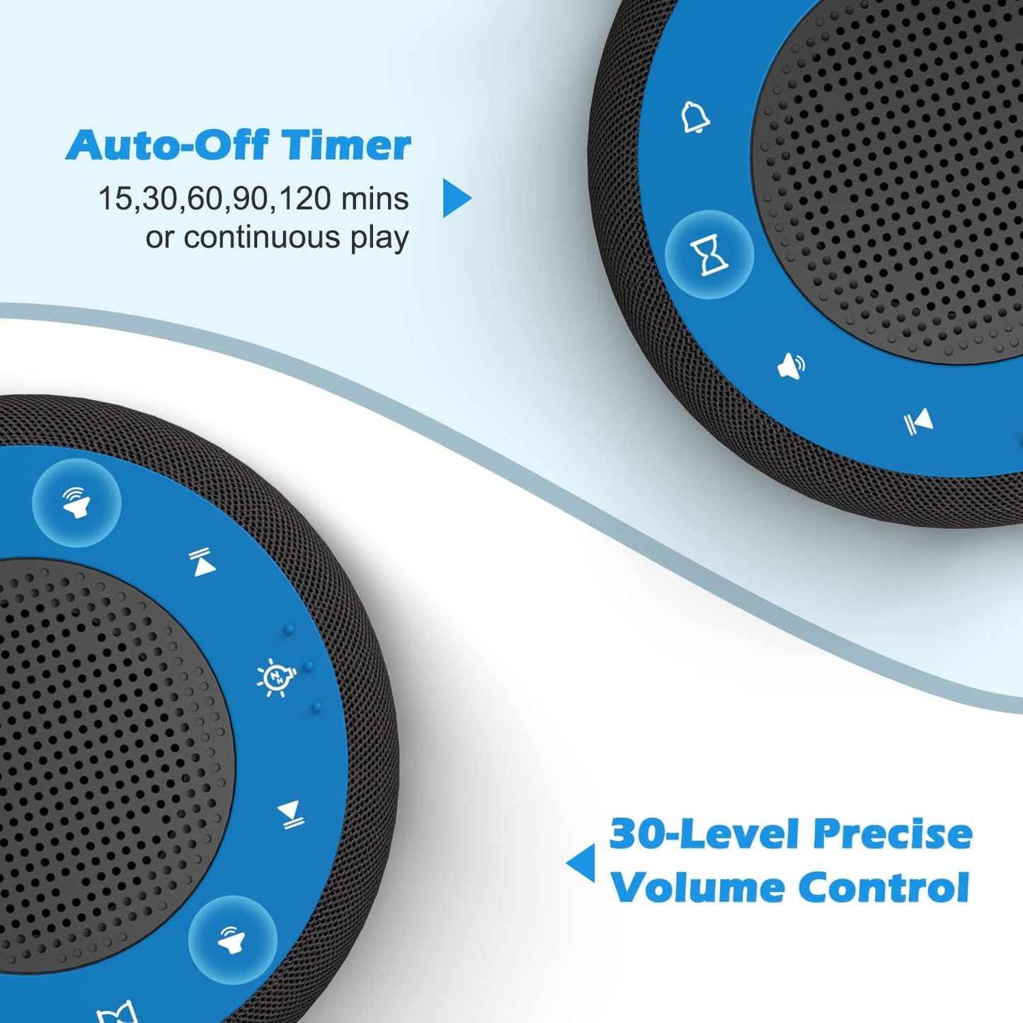 Alarm Clock with Sound Machine for Bedrooms – 2-in-1 White Noise Machine for Sleep, Gentle Wake-Up with Soft Alarm Sounds, Ambient Night Light, Plug-in, Sleep Better, Wake Gently