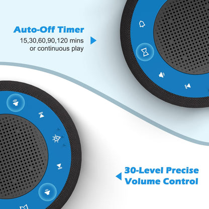 Alarm Clock with Sound Machine for Bedrooms – 2-in-1 White Noise Machine for Sleep, Gentle Wake-Up with Soft Alarm Sounds, Ambient Night Light, Plug-in, Sleep Better, Wake Gently