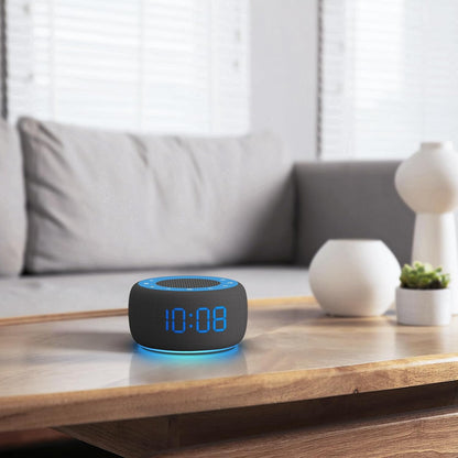 Alarm Clock with Sound Machine for Bedrooms – 2-in-1 White Noise Machine for Sleep, Gentle Wake-Up with Soft Alarm Sounds, Ambient Night Light, Plug-in, Sleep Better, Wake Gently