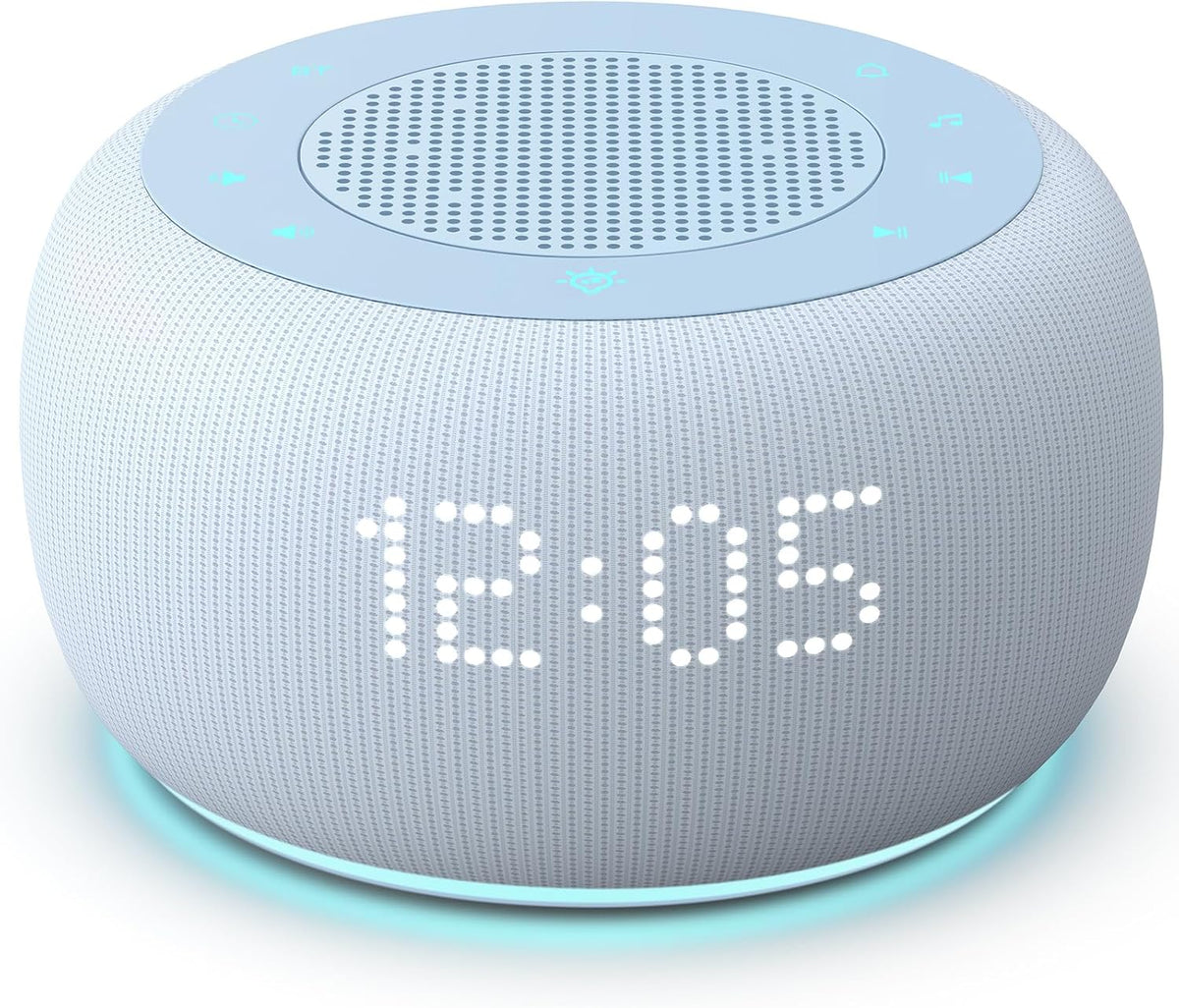 Alarm Clock with Sound Machine for Bedrooms – 2-in-1 White Noise Machine for Sleep, Gentle Wake-Up with Soft Alarm Sounds, Ambient Night Light, Plug-in, Sleep Better, Wake Gently