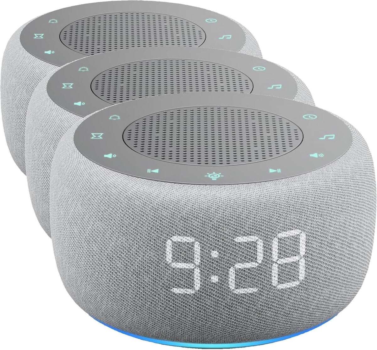 Alarm Clock with Sound Machine for Bedrooms – 2-in-1 White Noise Machine for Sleep, Gentle Wake-Up with Soft Alarm Sounds, Ambient Night Light, Plug-in, Sleep Better, Wake Gently