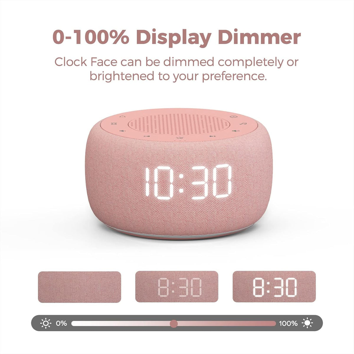 Alarm Clock with Sound Machine for Bedrooms – 2-in-1 White Noise Machine for Sleep, Gentle Wake-Up with Soft Alarm Sounds, Ambient Night Light, Plug-in, Sleep Better, Wake Gently