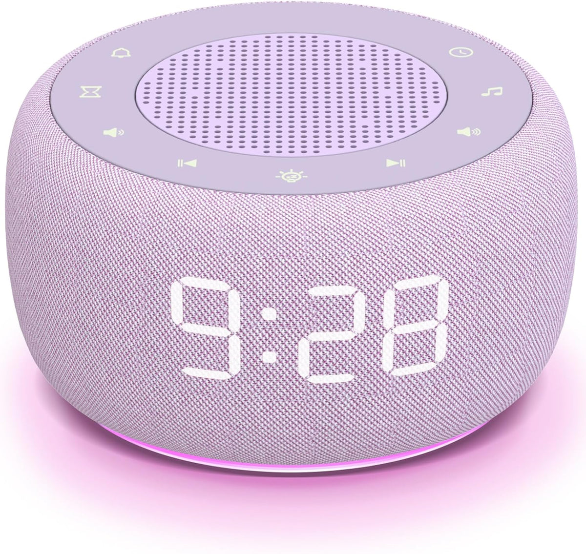 Alarm Clock with Sound Machine for Bedrooms – 2-in-1 White Noise Machine for Sleep, Gentle Wake-Up with Soft Alarm Sounds, Ambient Night Light, Plug-in, Sleep Better, Wake Gently