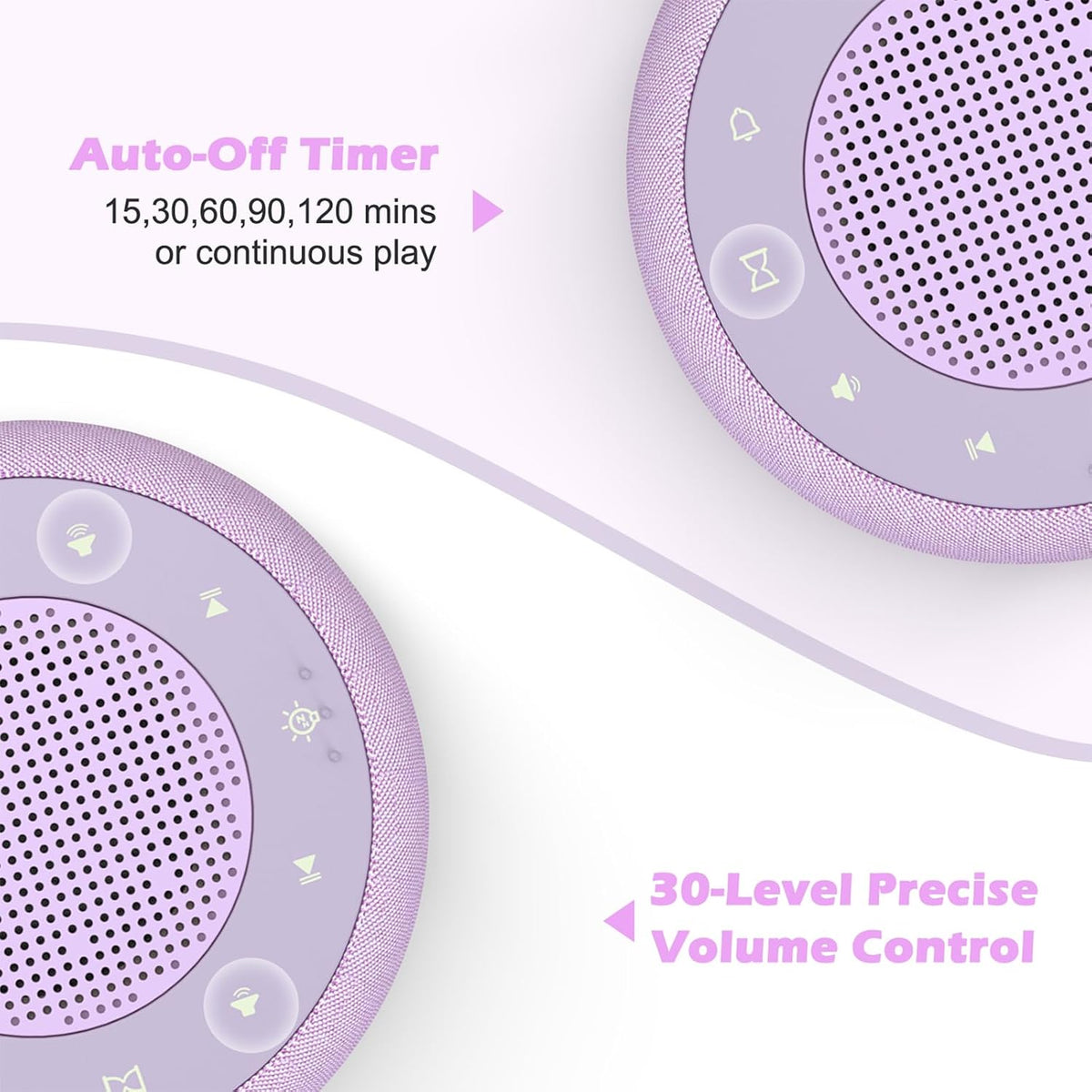 Alarm Clock with Sound Machine for Bedrooms – 2-in-1 White Noise Machine for Sleep, Gentle Wake-Up with Soft Alarm Sounds, Ambient Night Light, Plug-in, Sleep Better, Wake Gently