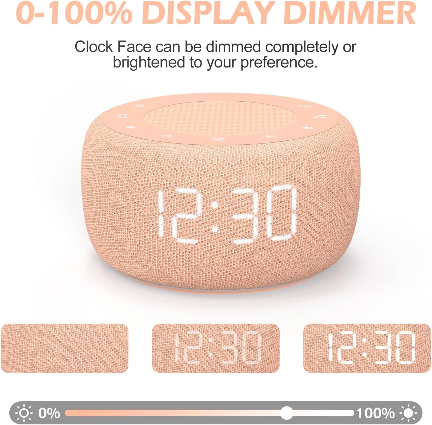 Alarm Clock with Sound Machine for Bedrooms – 2-in-1 White Noise Machine for Sleep, Gentle Wake-Up with Soft Alarm Sounds, Ambient Night Light, Plug-in, Sleep Better, Wake Gently