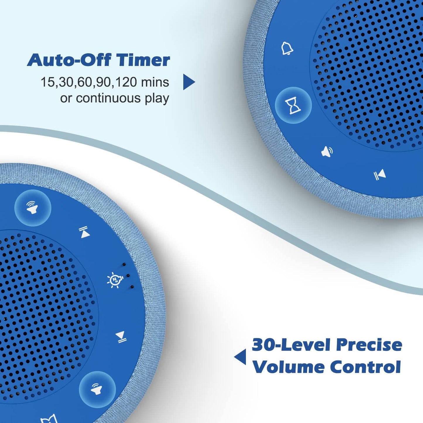 Alarm Clock with Sound Machine for Bedrooms – 2-in-1 White Noise Machine for Sleep, Gentle Wake-Up with Soft Alarm Sounds, Ambient Night Light, Plug-in, Sleep Better, Wake Gently