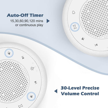 Alarm Clock with Sound Machine for Bedrooms – 2-in-1 White Noise Machine for Sleep, Gentle Wake-Up with Soft Alarm Sounds, Ambient Night Light, Plug-in, Sleep Better, Wake Gently