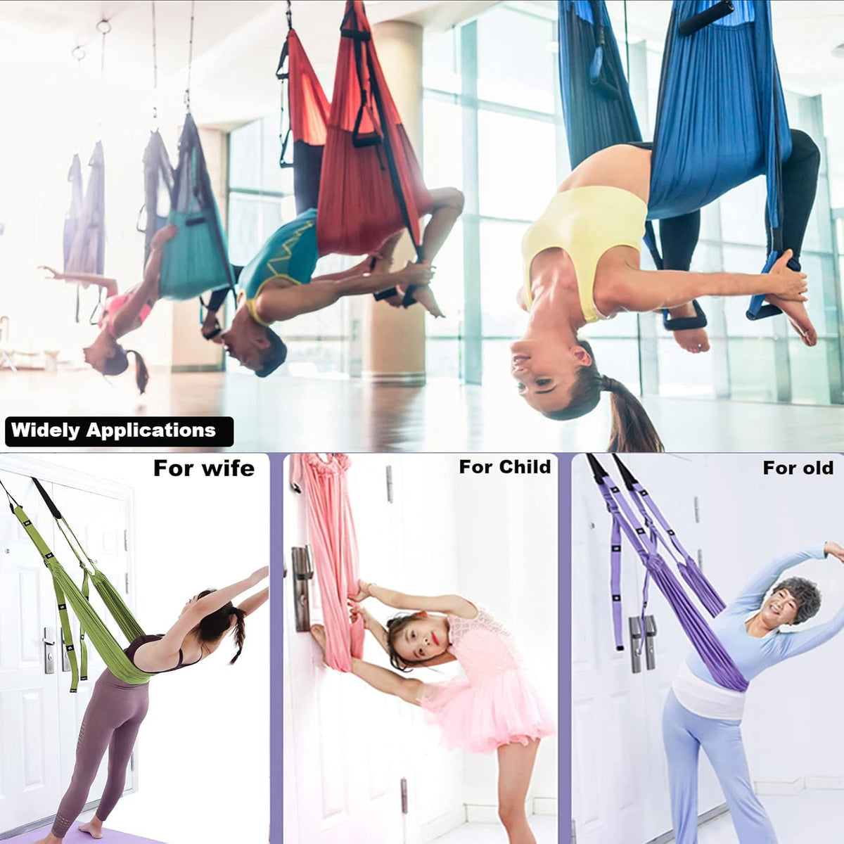 Leg Stretcher Strap, Backbend Training Belt with Door Anchor, Flexibility Trainer Stretching Equipment Assist Stretch Strap for Fitness Gymnastics Dance Aerial Yoga Ballet