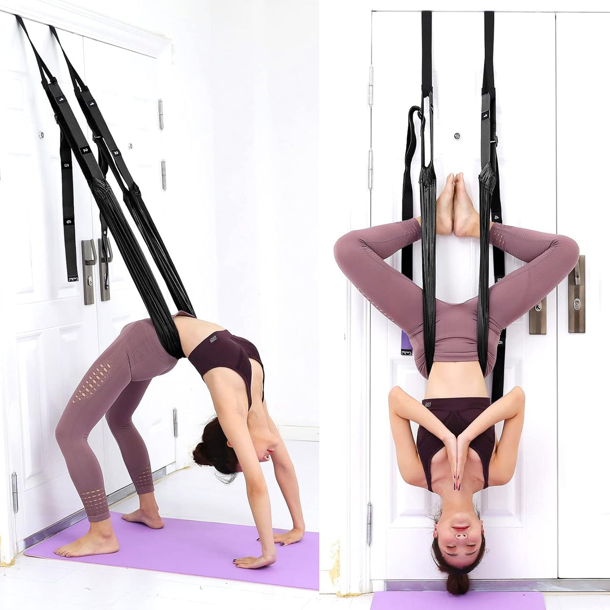 Leg Stretcher Strap, Backbend Training Belt with Door Anchor, Flexibility Trainer Stretching Equipment Assist Stretch Strap for Fitness Gymnastics Dance Aerial Yoga Ballet