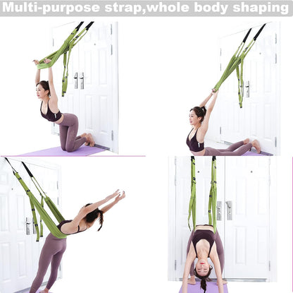Leg Stretcher Strap, Backbend Training Belt with Door Anchor, Flexibility Trainer Stretching Equipment Assist Stretch Strap for Fitness Gymnastics Dance Aerial Yoga Ballet