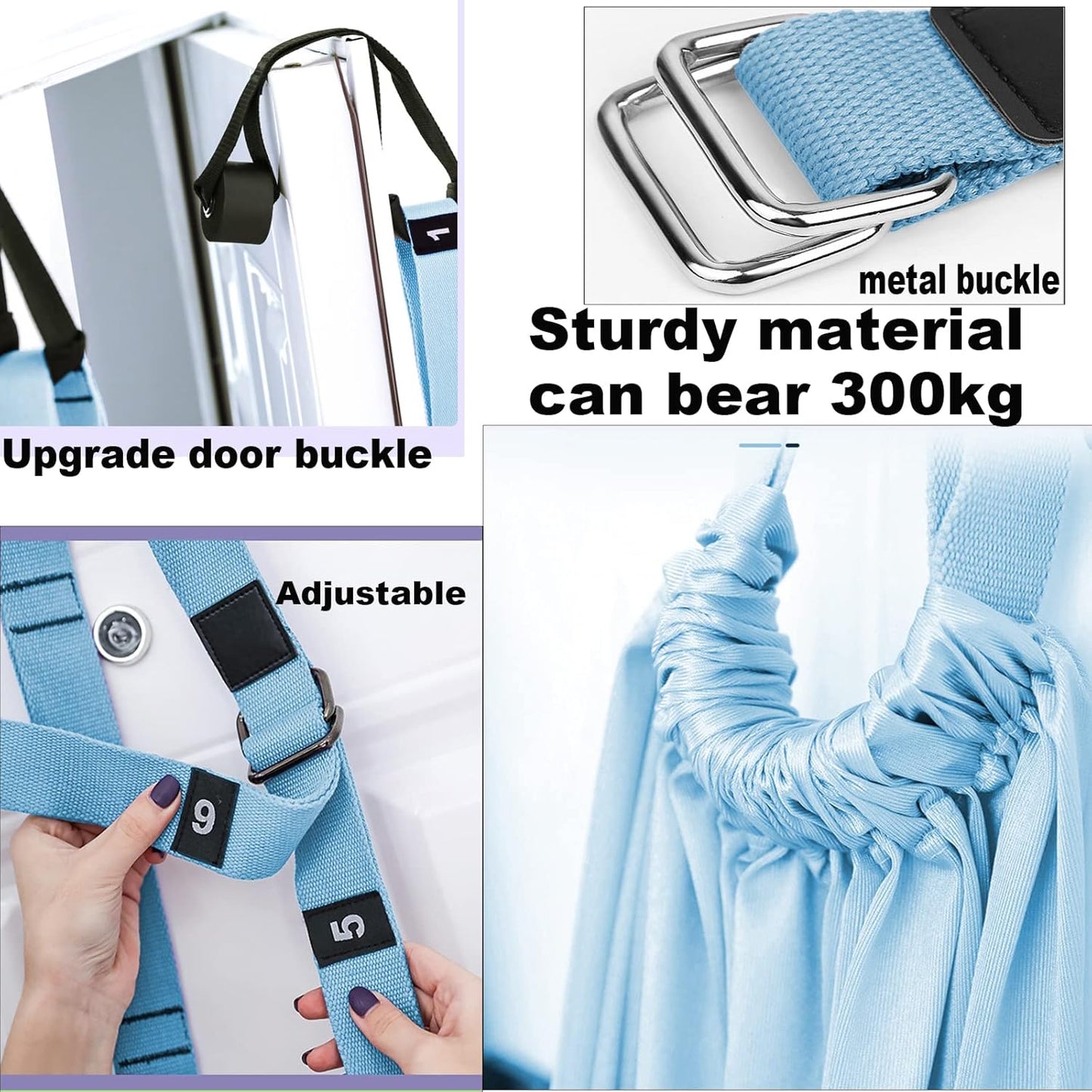 Leg Stretcher Strap, Backbend Training Belt with Door Anchor, Flexibility Trainer Stretching Equipment Assist Stretch Strap for Fitness Gymnastics Dance Aerial Yoga Ballet