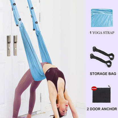 Leg Stretcher Strap, Backbend Training Belt with Door Anchor, Flexibility Trainer Stretching Equipment Assist Stretch Strap for Fitness Gymnastics Dance Aerial Yoga Ballet