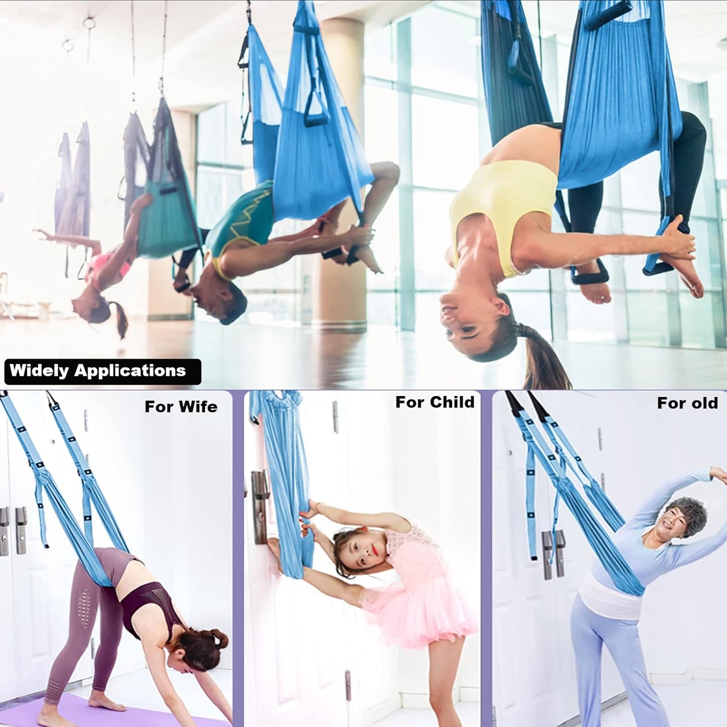 Leg Stretcher Strap, Backbend Training Belt with Door Anchor, Flexibility Trainer Stretching Equipment Assist Stretch Strap for Fitness Gymnastics Dance Aerial Yoga Ballet