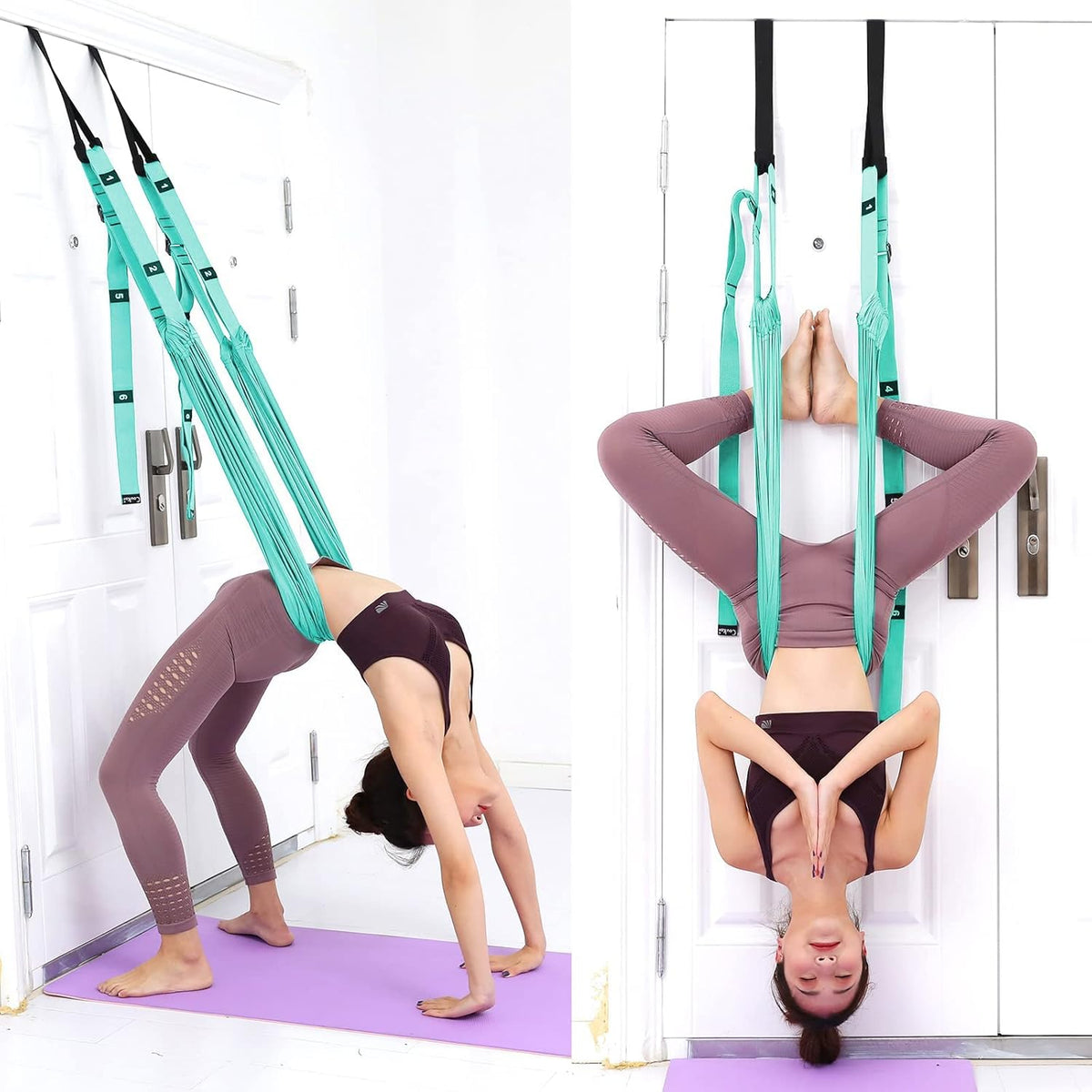 Leg Stretcher Strap, Backbend Training Belt with Door Anchor, Flexibility Trainer Stretching Equipment Assist Stretch Strap for Fitness Gymnastics Dance Aerial Yoga Ballet