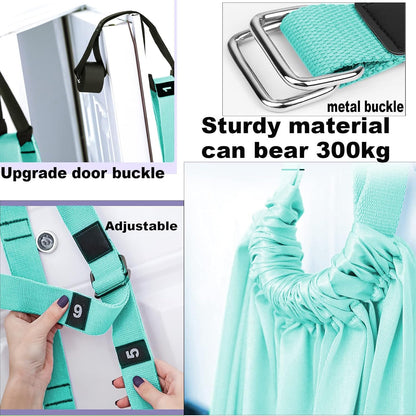 Leg Stretcher Strap, Backbend Training Belt with Door Anchor, Flexibility Trainer Stretching Equipment Assist Stretch Strap for Fitness Gymnastics Dance Aerial Yoga Ballet