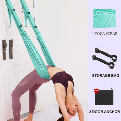 Leg Stretcher Strap, Backbend Training Belt with Door Anchor, Flexibility Trainer Stretching Equipment Assist Stretch Strap for Fitness Gymnastics Dance Aerial Yoga Ballet