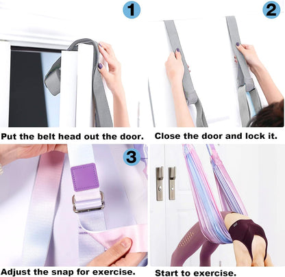 Leg Stretcher Strap, Backbend Training Belt with Door Anchor, Flexibility Trainer Stretching Equipment Assist Stretch Strap for Fitness Gymnastics Dance Aerial Yoga Ballet