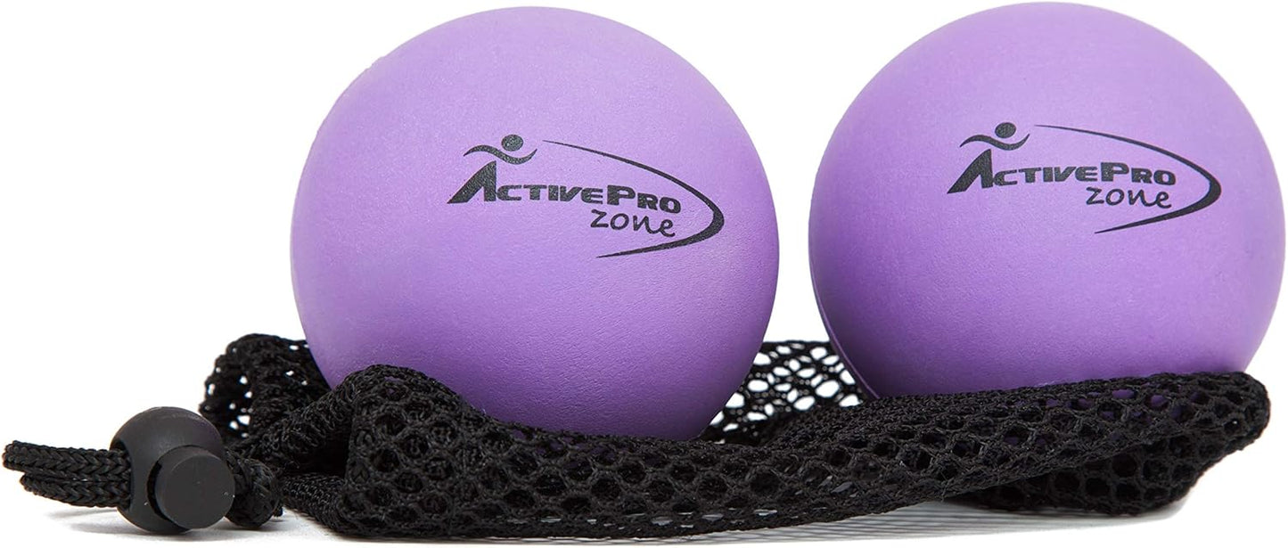 Therapy Massage Ball - Instant Muscle Pain Relief. Proven Effective for Myofascial Release, Deep Tissue Pressure, Yoga & Trigger Point Treatments. Set - 2 Extra Firm Balls W/Mesh Bag.