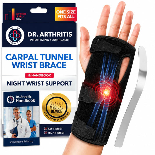 Doctor Developed Wrist Brace - Wrist wrap for Carpal Tunnel Arthritis,Tendonitis, Hand Support - Ideal for Fitness, Weightlifting - Handbook included (Pink (1 Pack)