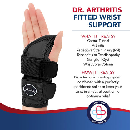 Doctor Developed Wrist Brace - Wrist wrap for Carpal Tunnel Arthritis,Tendonitis, Hand Support - Ideal for Fitness, Weightlifting - Handbook included (Pink (1 Pack)