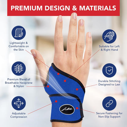Doctor Developed Wrist Brace - Wrist wrap for Carpal Tunnel Arthritis,Tendonitis, Hand Support - Ideal for Fitness, Weightlifting - Handbook included (Pink (1 Pack)