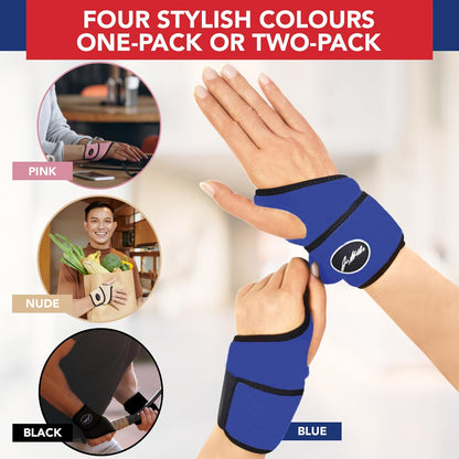 Doctor Developed Wrist Brace - Wrist wrap for Carpal Tunnel Arthritis,Tendonitis, Hand Support - Ideal for Fitness, Weightlifting - Handbook included (Pink (1 Pack)