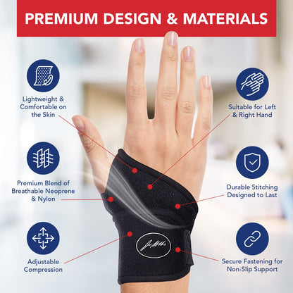 Doctor Developed Wrist Brace - Wrist wrap for Carpal Tunnel Arthritis,Tendonitis, Hand Support - Ideal for Fitness, Weightlifting - Handbook included (Pink (1 Pack)