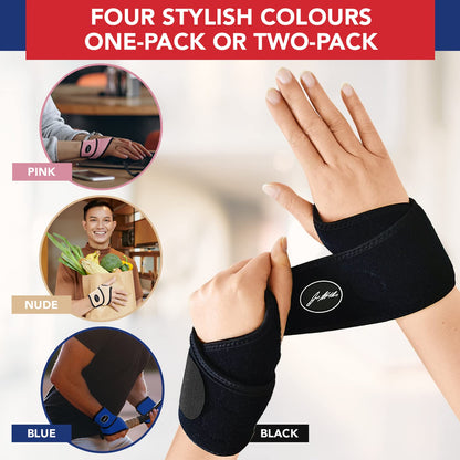 Doctor Developed Wrist Brace - Wrist wrap for Carpal Tunnel Arthritis,Tendonitis, Hand Support - Ideal for Fitness, Weightlifting - Handbook included (Pink (1 Pack)