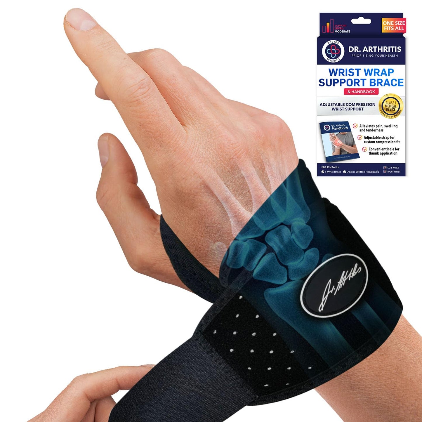 Doctor Developed Wrist Brace - Wrist wrap for Carpal Tunnel Arthritis,Tendonitis, Hand Support - Ideal for Fitness, Weightlifting - Handbook included (Pink (1 Pack)