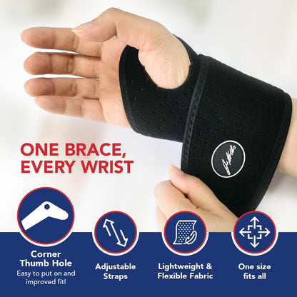 Doctor Developed Wrist Brace - Wrist wrap for Carpal Tunnel Arthritis,Tendonitis, Hand Support - Ideal for Fitness, Weightlifting - Handbook included (Pink (1 Pack)