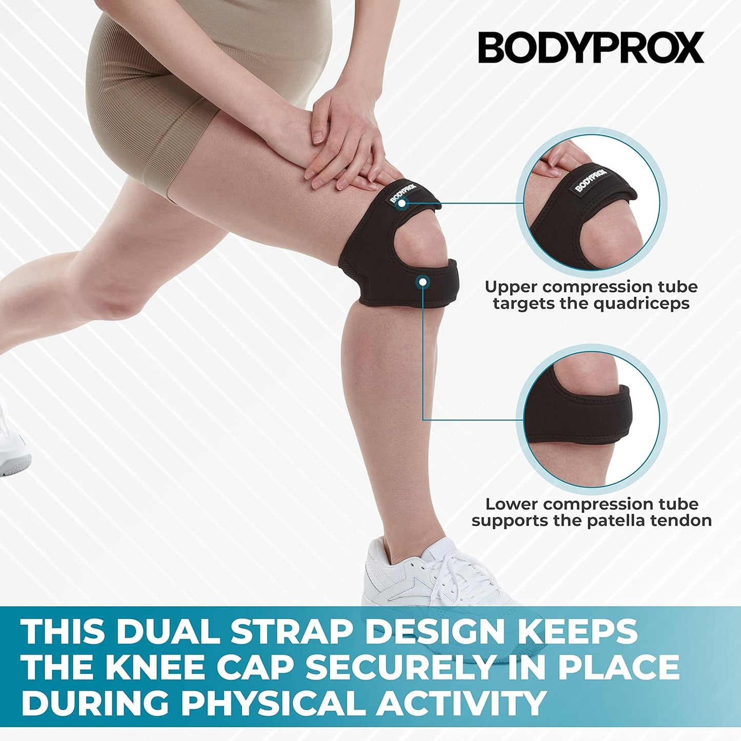 Patellar Tendon Support Strap (Large), Knee Pain Relief Adjustable Neoprene Knee Strap for Running, Arthritis, Jumper, Tennis Injury Recovery