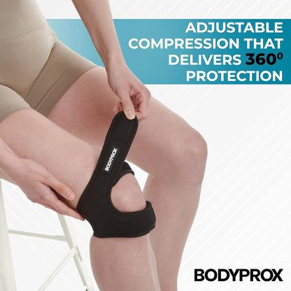 Patellar Tendon Support Strap (Large), Knee Pain Relief Adjustable Neoprene Knee Strap for Running, Arthritis, Jumper, Tennis Injury Recovery