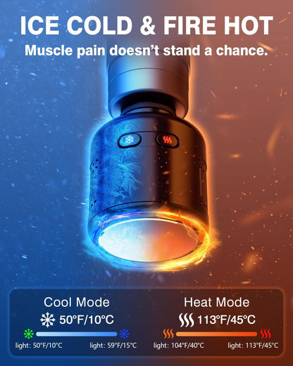 Mini Massage Gun with Heat and Cold, Deep Tissue Percussion Muscle Massager, Portable Full-Metal Handheld Massager, Gift for Men Women, Gym Travel Recovery