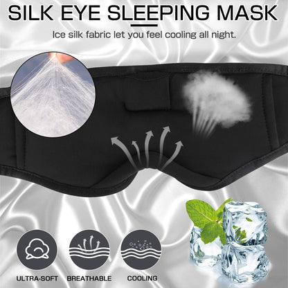 Sleep Headphones, 3D Sleep Mask Bluetooth Wireless Music Eye Mask, Sleeping Headphones for Side Sleepers Sleep Mask with Bluetooth Headphones Ultra-Thin Stereo Speakers Perfect for Sleeping