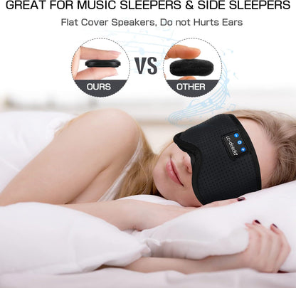 Sleep Headphones, 3D Sleep Mask Bluetooth Wireless Music Eye Mask, Sleeping Headphones for Side Sleepers Sleep Mask with Bluetooth Headphones Ultra-Thin Stereo Speakers Perfect for Sleeping