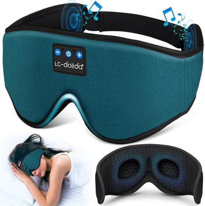 Sleep Headphones, 3D Sleep Mask Bluetooth Wireless Music Eye Mask, Sleeping Headphones for Side Sleepers Sleep Mask with Bluetooth Headphones Ultra-Thin Stereo Speakers Perfect for Sleeping