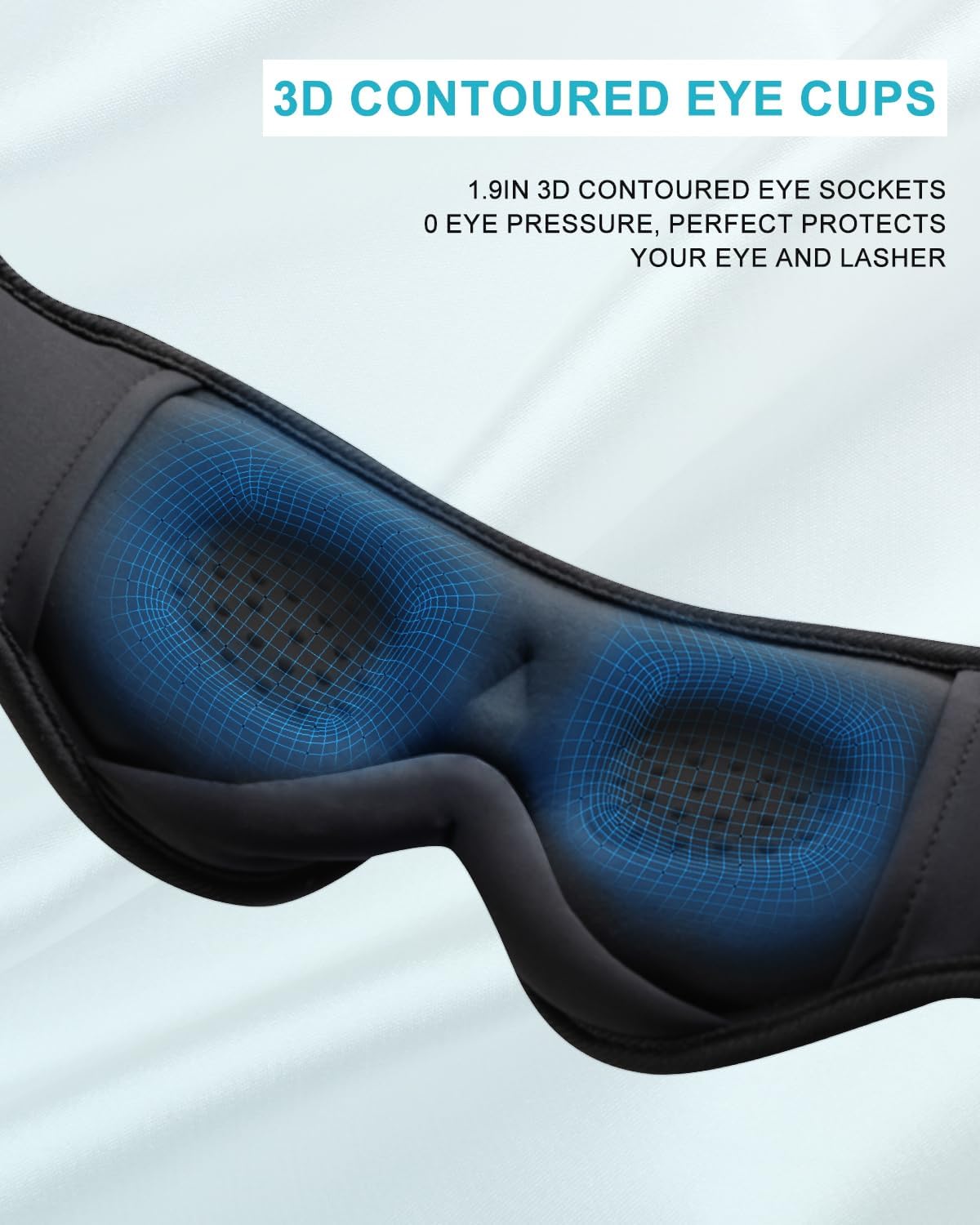 Sleep Headphones, 3D Sleep Mask Bluetooth Wireless Music Eye Mask, Sleeping Headphones for Side Sleepers Sleep Mask with Bluetooth Headphones Ultra-Thin Stereo Speakers Perfect for Sleeping