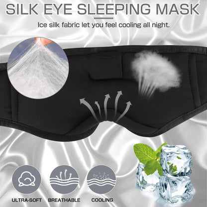Sleep Headphones, 3D Sleep Mask Bluetooth Wireless Music Eye Mask, Sleeping Headphones for Side Sleepers Sleep Mask with Bluetooth Headphones Ultra-Thin Stereo Speakers Perfect for Sleeping