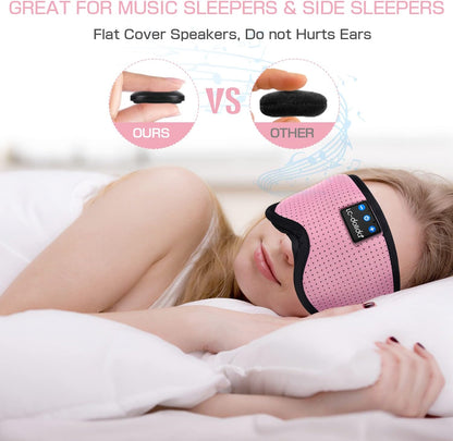 Sleep Headphones, 3D Sleep Mask Bluetooth Wireless Music Eye Mask, Sleeping Headphones for Side Sleepers Sleep Mask with Bluetooth Headphones Ultra-Thin Stereo Speakers Perfect for Sleeping